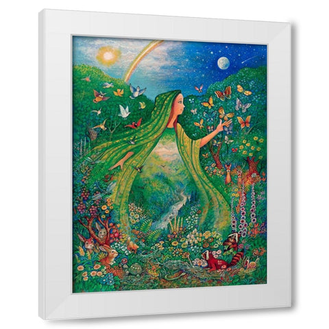 Mother Nature White Modern Wood Framed Art Print by Bell, Bill
