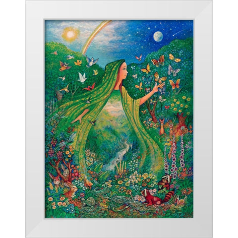 Mother Nature White Modern Wood Framed Art Print by Bell, Bill