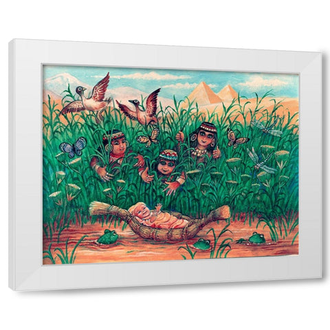 6 White Modern Wood Framed Art Print by Bell, Bill