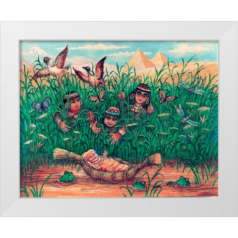 6 White Modern Wood Framed Art Print by Bell, Bill