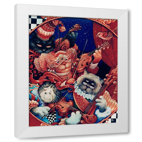 9 White Modern Wood Framed Art Print by Bell, Bill