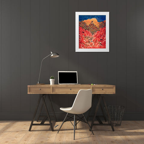 13 White Modern Wood Framed Art Print by Bell, Bill
