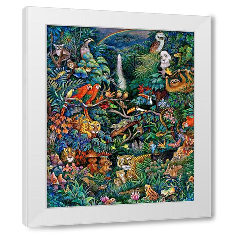 Rainbow Rainforest White Modern Wood Framed Art Print by Bell, Bill