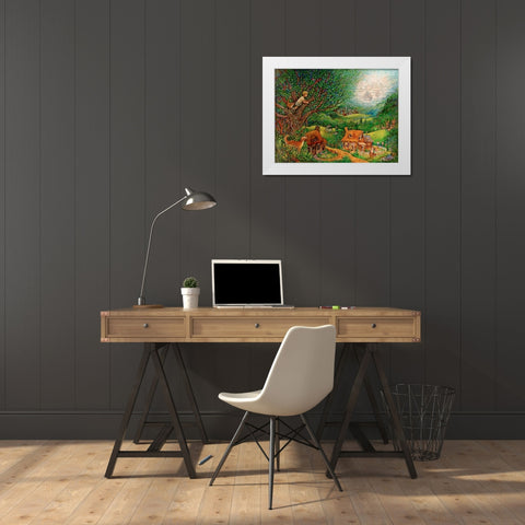 Far Away White Modern Wood Framed Art Print by Bell, Bill
