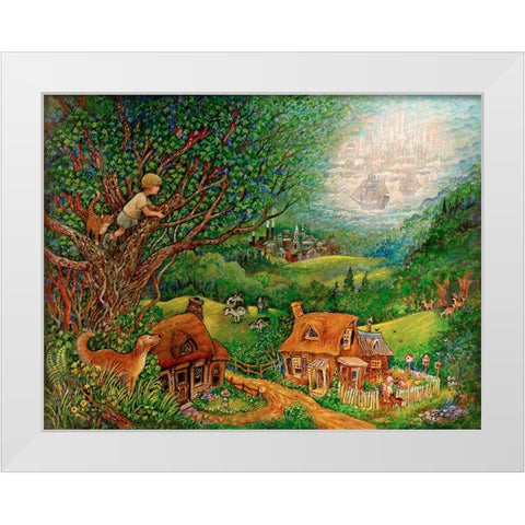 Far Away White Modern Wood Framed Art Print by Bell, Bill