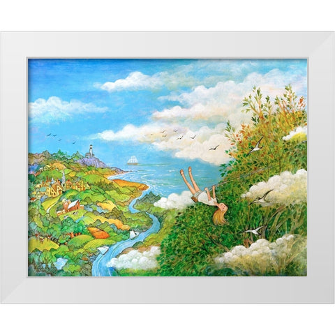 43 White Modern Wood Framed Art Print by Bell, Bill