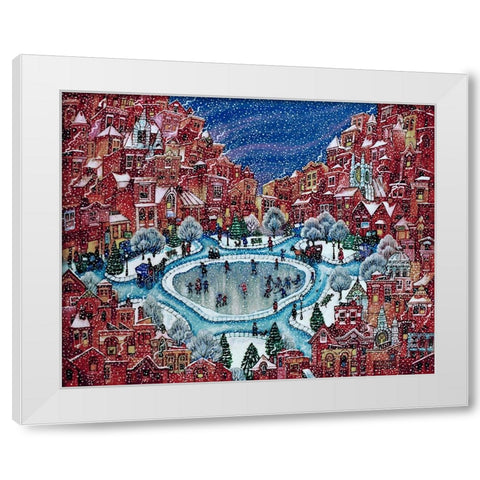 Snow CIty B White Modern Wood Framed Art Print by Bell, Bill