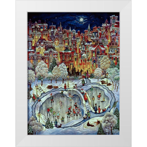 Night Snow White Modern Wood Framed Art Print by Bell, Bill