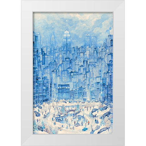 NY City Winter White Modern Wood Framed Art Print by Bell, Bill