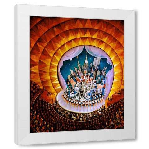 Radio City White Modern Wood Framed Art Print by Bell, Bill
