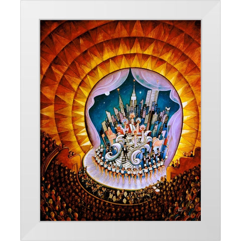 Radio City White Modern Wood Framed Art Print by Bell, Bill