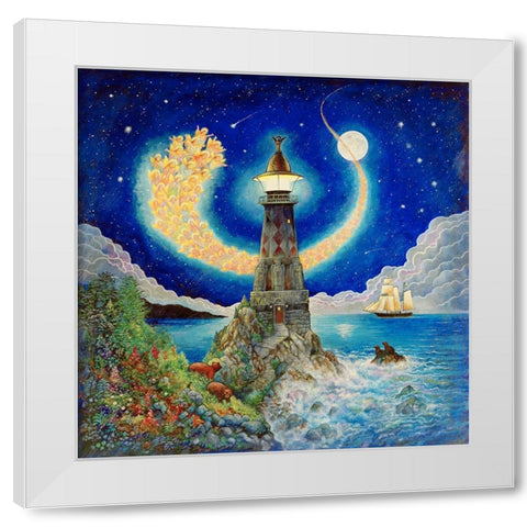 Angels Light White Modern Wood Framed Art Print by Bell, Bill