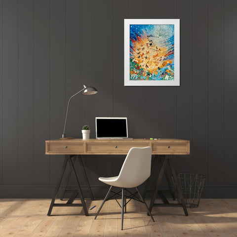 Creation of Dogs White Modern Wood Framed Art Print by Bell, Bill