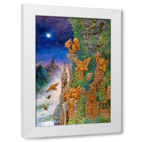 Gargoyles White Modern Wood Framed Art Print by Bell, Bill