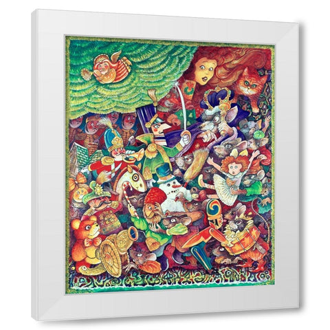 Mouse King White Modern Wood Framed Art Print by Bell, Bill