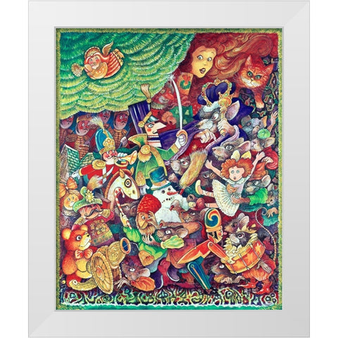 Mouse King White Modern Wood Framed Art Print by Bell, Bill