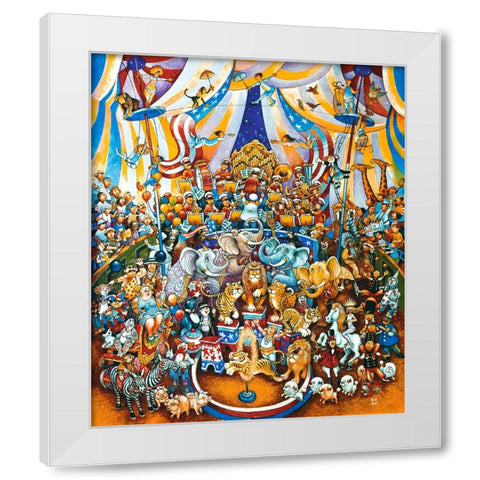 Circus  White Modern Wood Framed Art Print by Bell, Bill