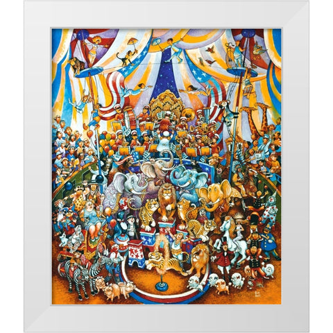 Circus  White Modern Wood Framed Art Print by Bell, Bill