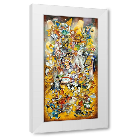 Circus 2 White Modern Wood Framed Art Print by Bell, Bill