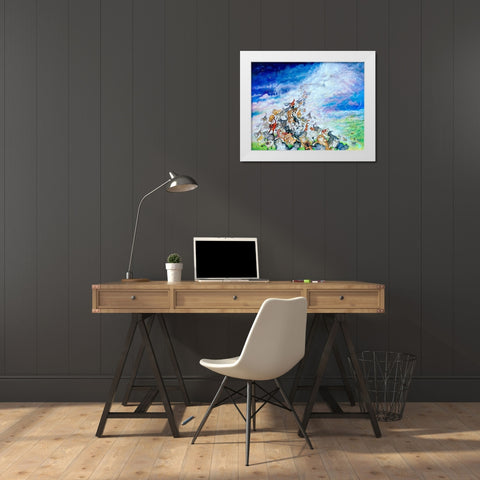 God Created Cats White Modern Wood Framed Art Print by Bell, Bill