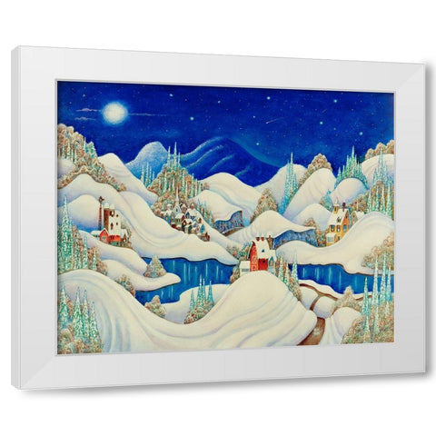 Marshmellow Snow White Modern Wood Framed Art Print by Bell, Bill
