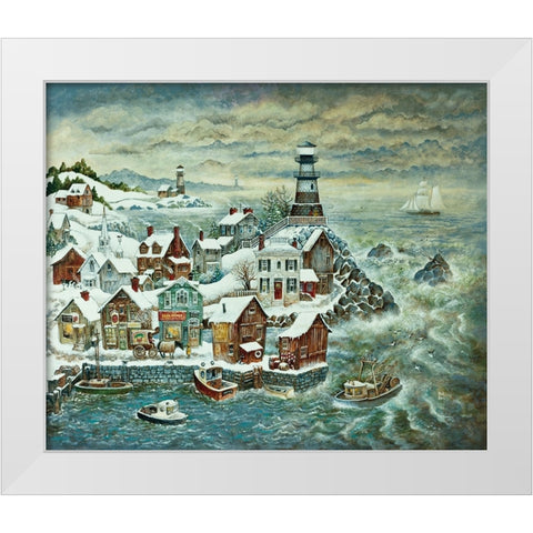 Northern Lights White Modern Wood Framed Art Print by Bell, Bill