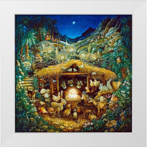 Silent Night White Modern Wood Framed Art Print by Bell, Bill