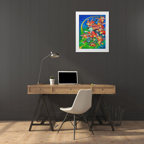 Look To The Rainbow White Modern Wood Framed Art Print by Bell, Bill