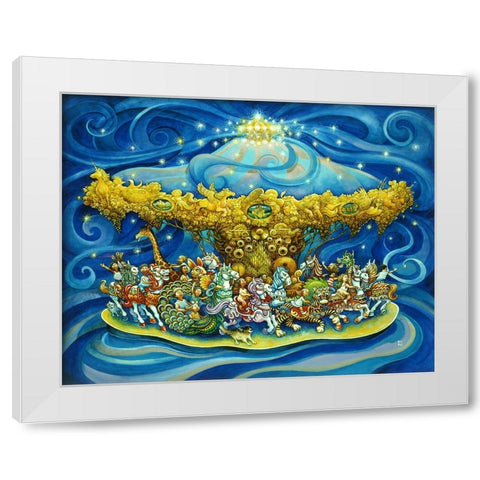 Carousel White Modern Wood Framed Art Print by Bell, Bill