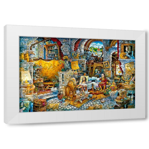 Mona 2 Spaghetti White Modern Wood Framed Art Print by Bell, Bill