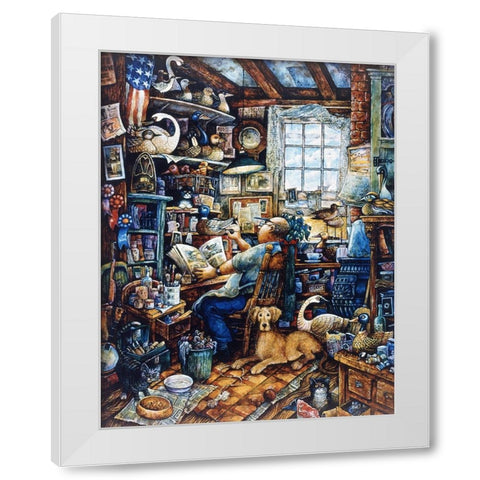 Birdman  White Modern Wood Framed Art Print by Bell, Bill