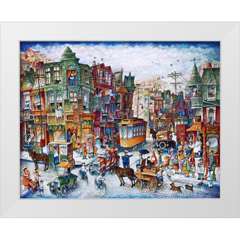 St. Lawrence Blvd (Montreal) White Modern Wood Framed Art Print by Bell, Bill
