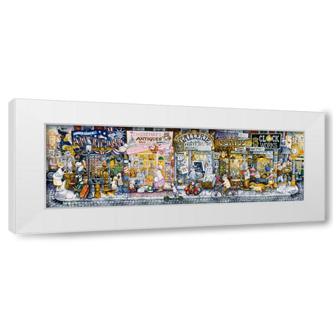 Antique Row White Modern Wood Framed Art Print by Bell, Bill