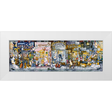 Antique Row White Modern Wood Framed Art Print by Bell, Bill