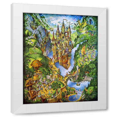 Castle White Modern Wood Framed Art Print by Bell, Bill