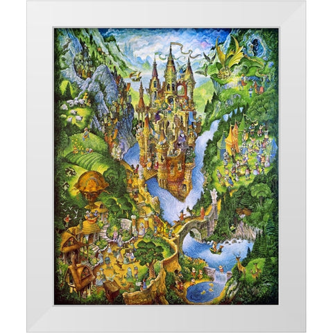 Castle White Modern Wood Framed Art Print by Bell, Bill