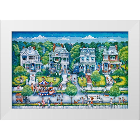 Summer Day White Modern Wood Framed Art Print by Bell, Bill