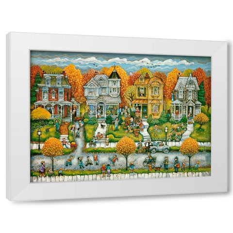 Tis Autumn  White Modern Wood Framed Art Print by Bell, Bill