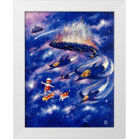 Spaceboard White Modern Wood Framed Art Print by Bell, Bill