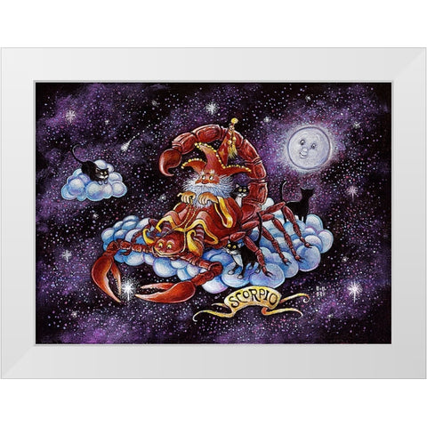 Scorpio White Modern Wood Framed Art Print by Bell, Bill