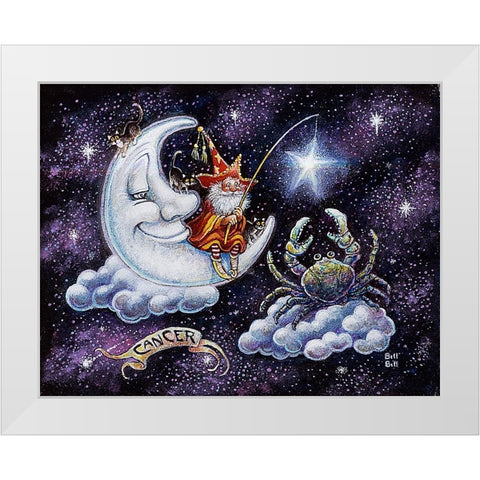 Cancer White Modern Wood Framed Art Print by Bell, Bill