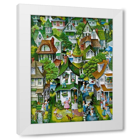 Suburban  White Modern Wood Framed Art Print by Bell, Bill