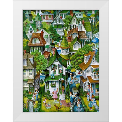 Suburban  White Modern Wood Framed Art Print by Bell, Bill