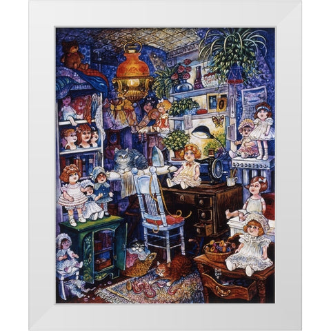 The Doll Room  White Modern Wood Framed Art Print by Bell, Bill