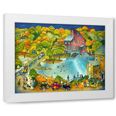 The Old Mill  White Modern Wood Framed Art Print by Bell, Bill