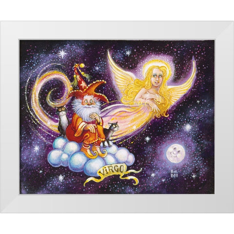 Virgo White Modern Wood Framed Art Print by Bell, Bill
