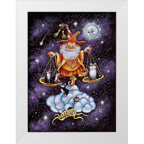 Libra White Modern Wood Framed Art Print by Bell, Bill