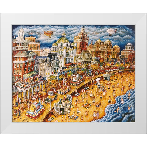 Miss America Parade White Modern Wood Framed Art Print by Bell, Bill