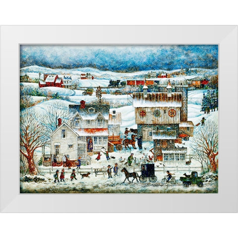 Pennsylvania Winter White Modern Wood Framed Art Print by Bell, Bill