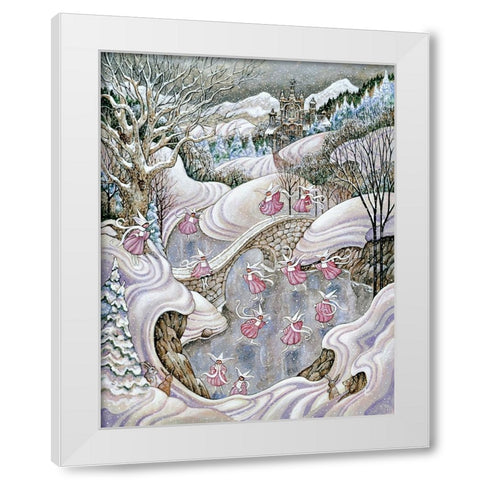 The Pink Ladies White Modern Wood Framed Art Print by Bell, Bill
